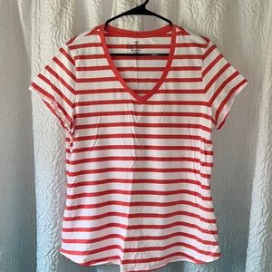 Women’s Faded Glory Stripped V-Neck Tee